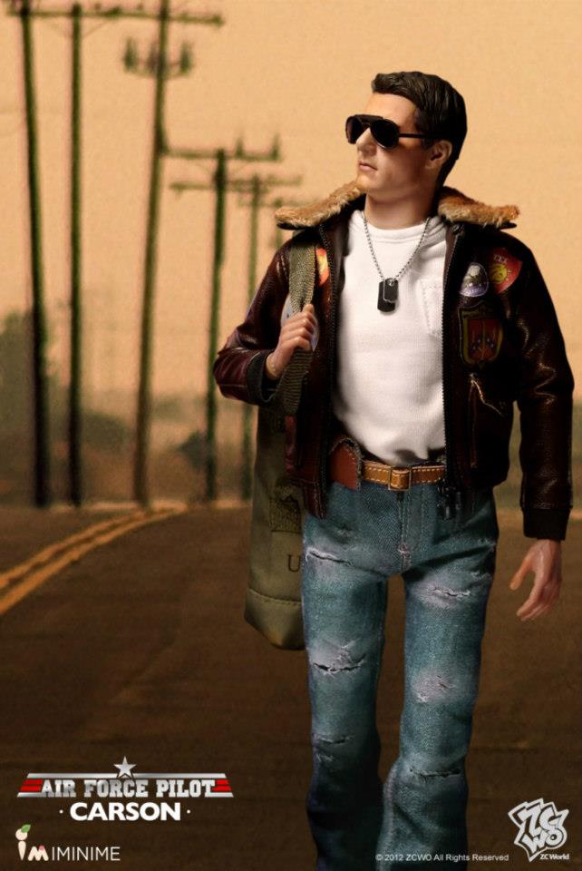 ZCWO Tom Cruise 12 inch Figure Tee + Jeans + Bag @@ Hot Toys Top Gun Carson Shirt MCs
